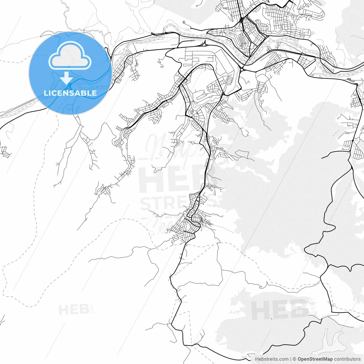 Vector PDF map of Timoteo, Brazil