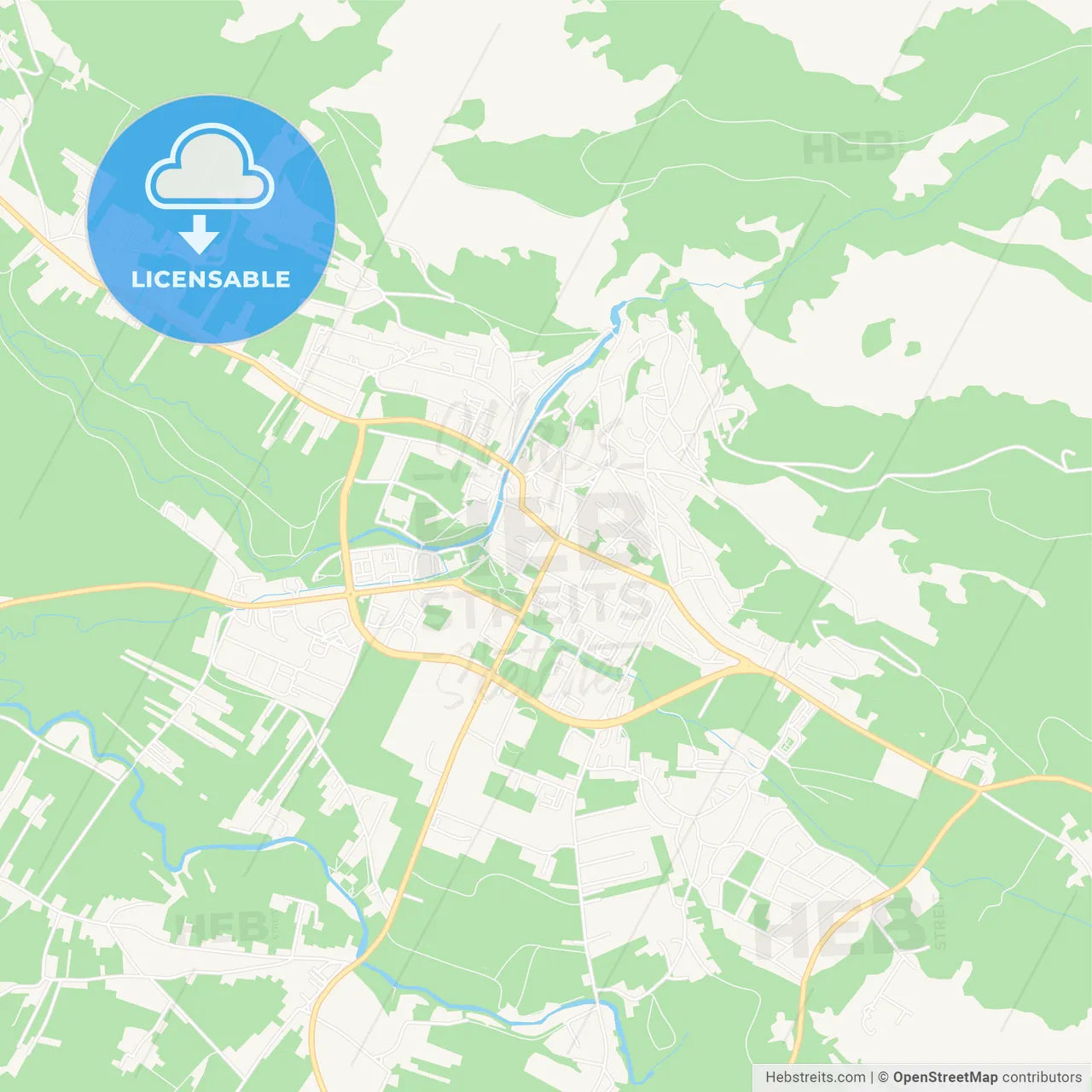 Livno, Bosnia and Herzegovina Vector Map - Classic Colors