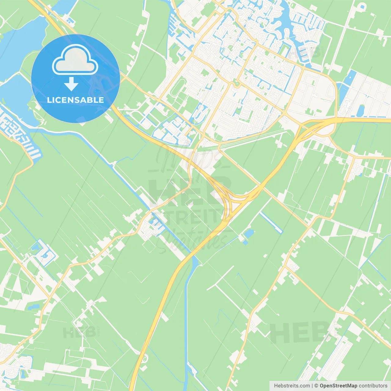 De Fryske Marren, Netherlands Vector Map - Classic Colors