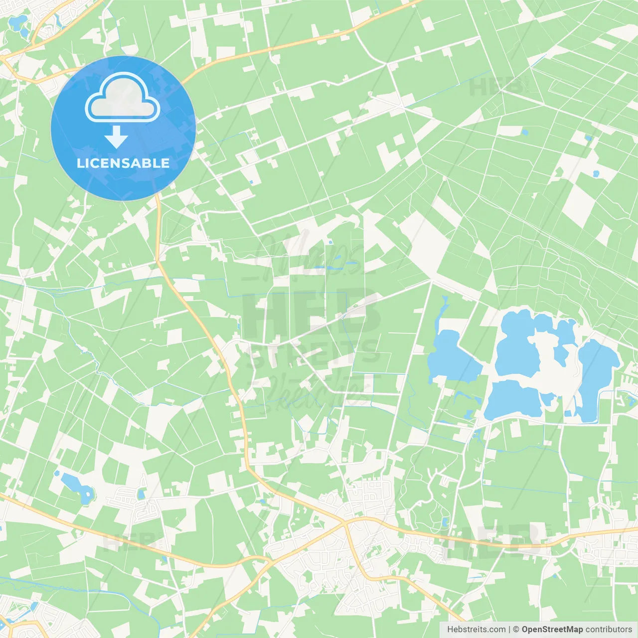 Gemert-Bakel, Netherlands Vector Map - Classic Colors