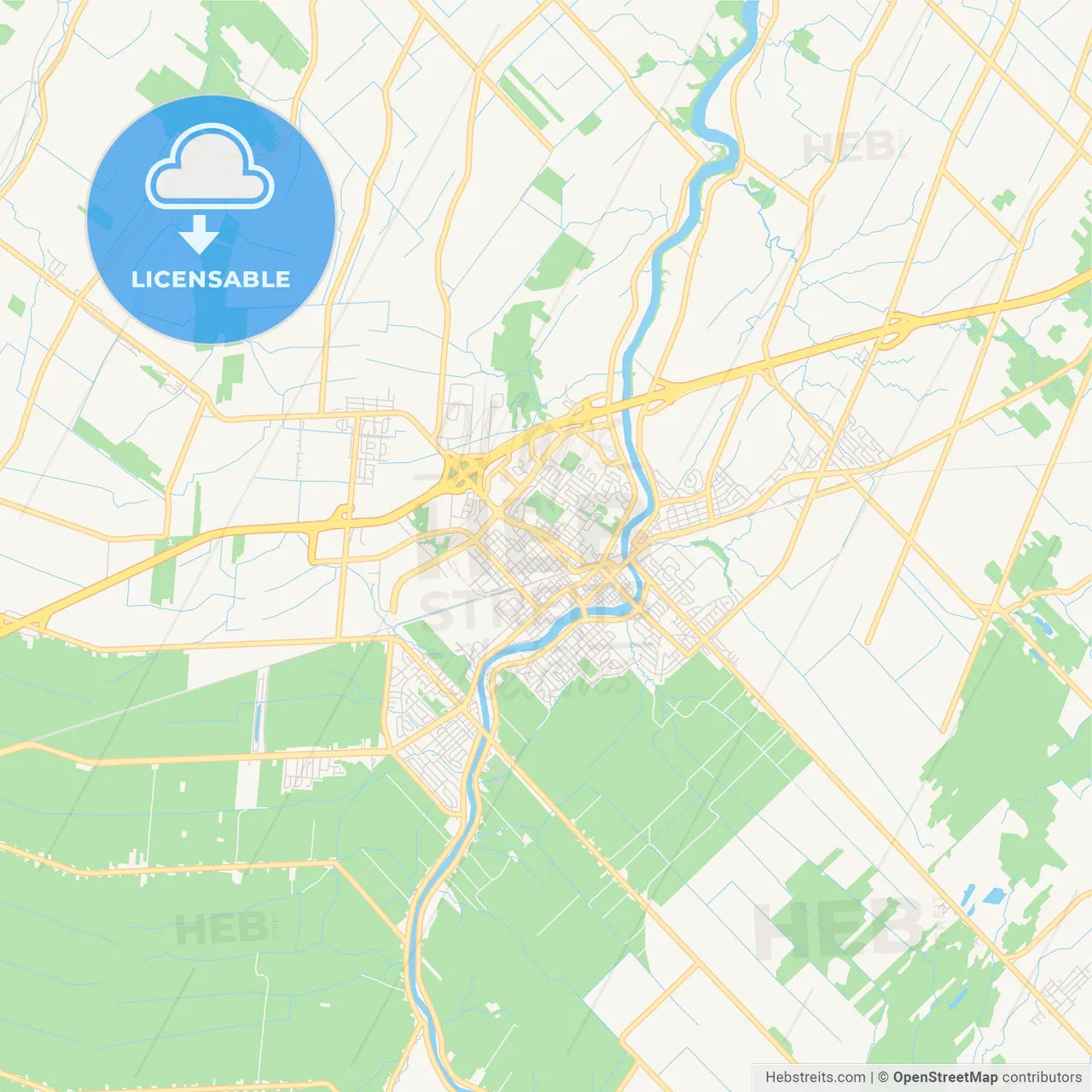 Empty vector map of Saint-Hyacinthe, Quebec, Canada