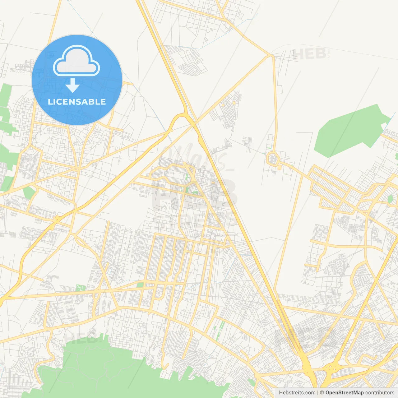 Empty vector map of San Pablo de las Salinas, México, Mexico