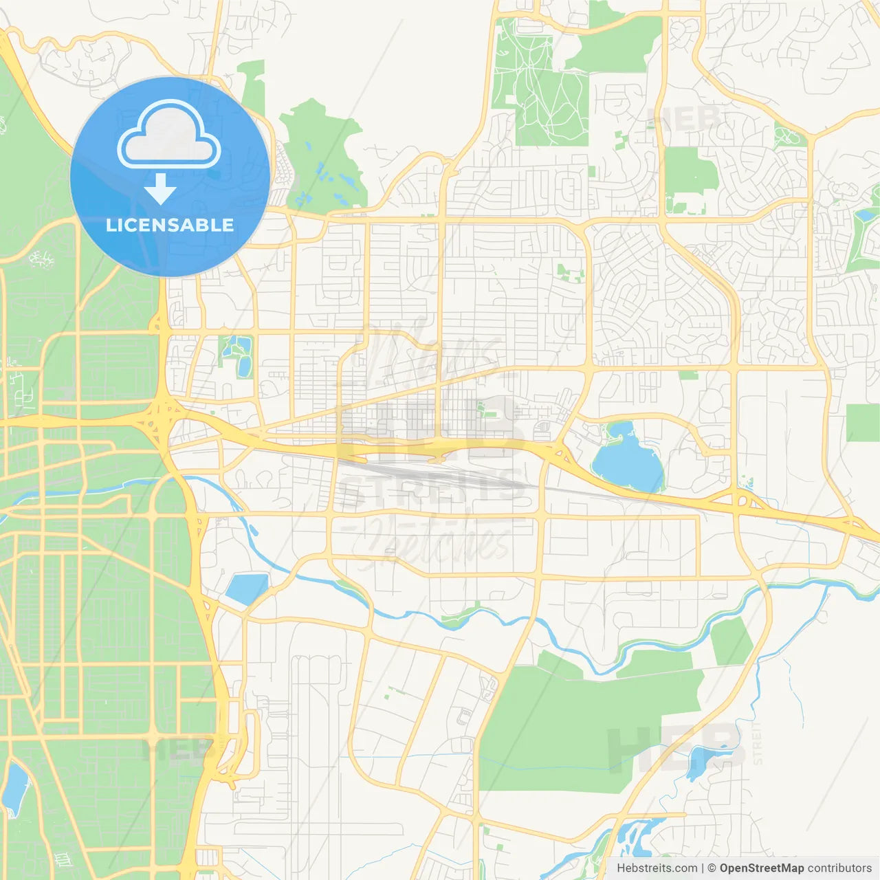 Empty vector map of Sparks, Nevada, USA