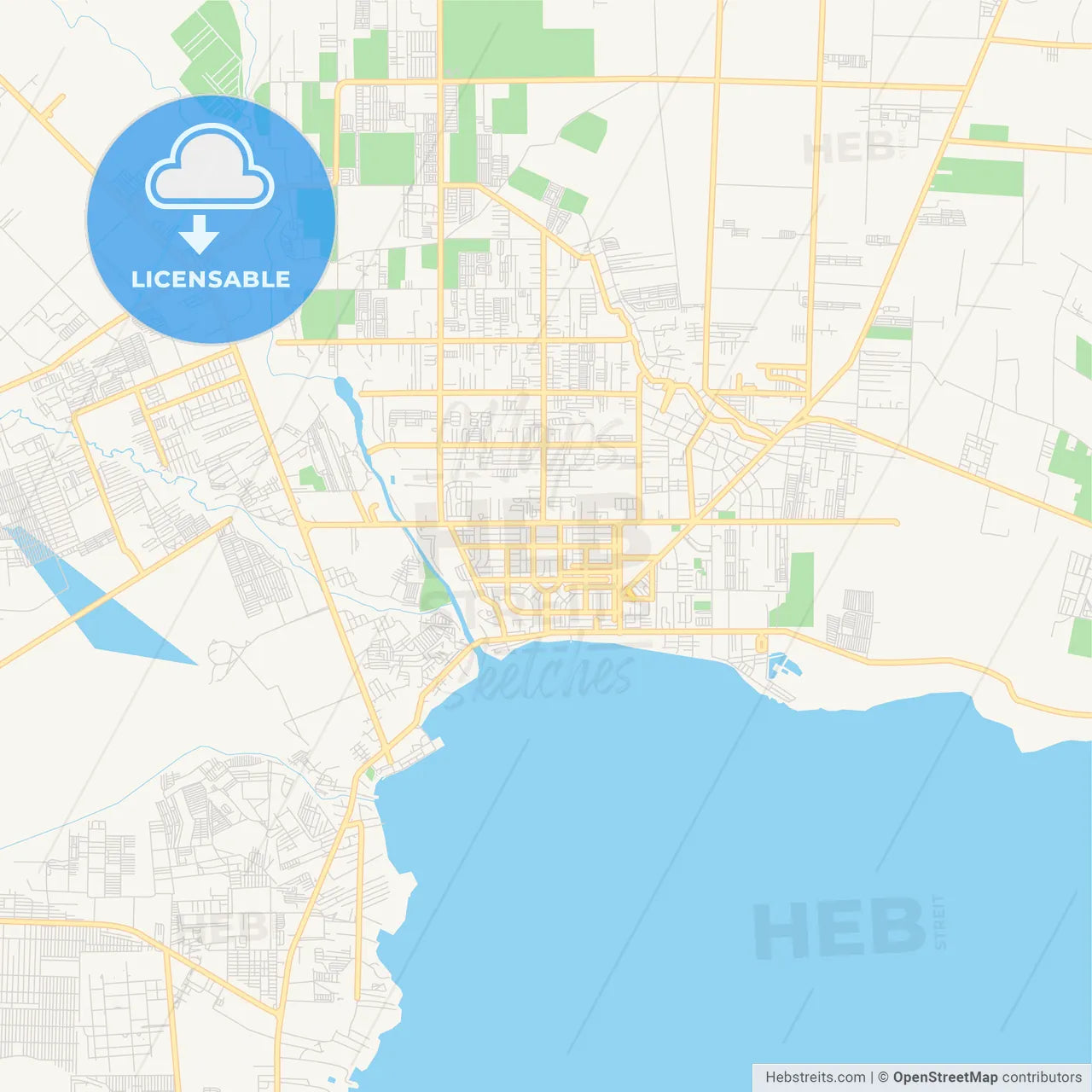 Printable street map of General Santos, Philippines