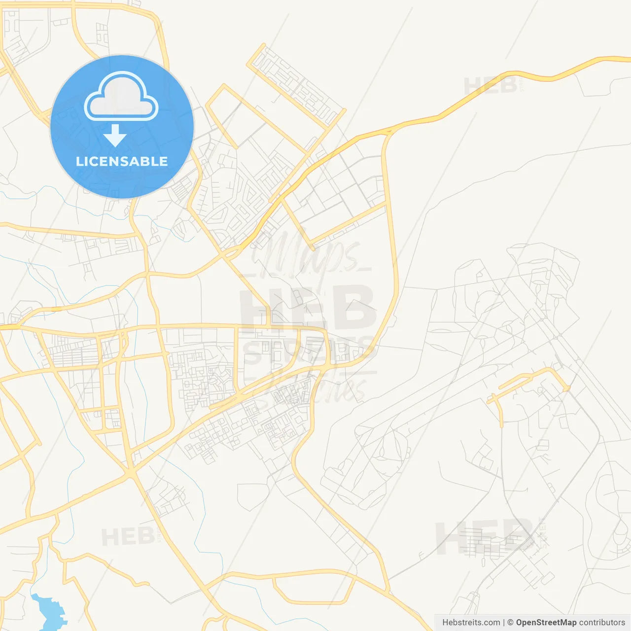 Printable street map of Khamis Mushayt, Saudi Arabia