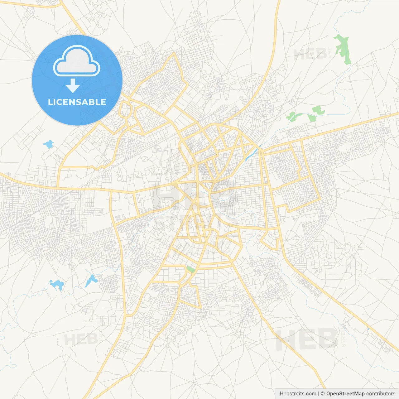 Printable street map of Maiduguri, Nigeria