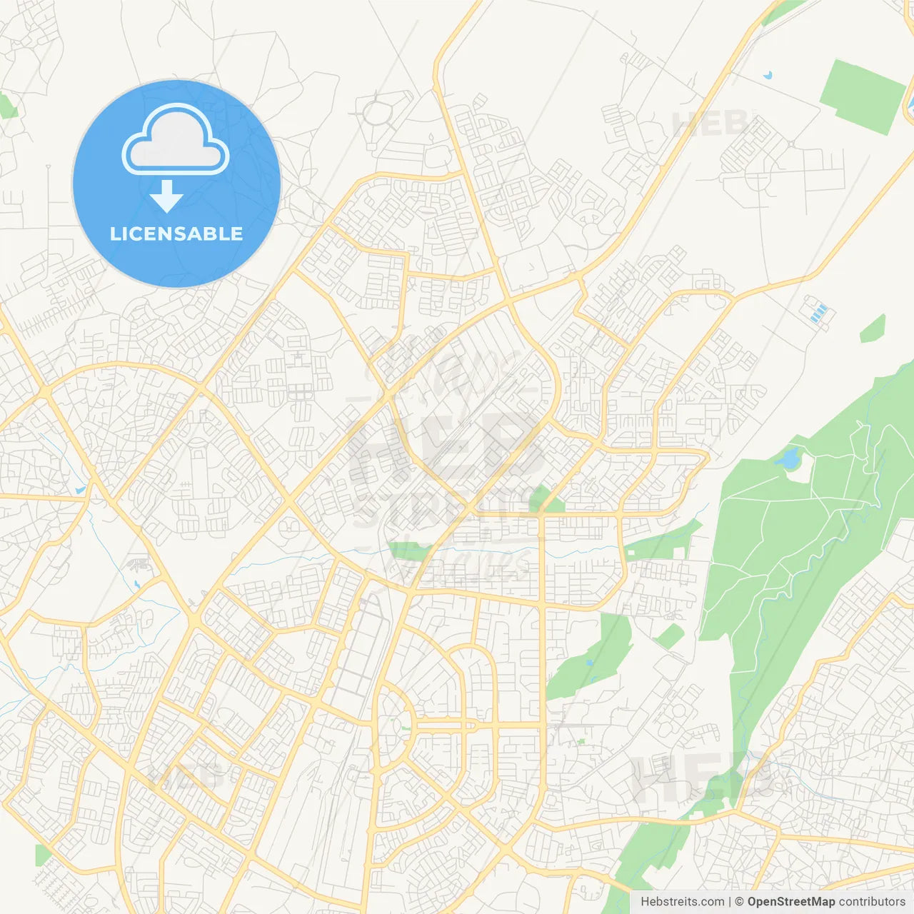 Printable street map of Gaborone, Botswana