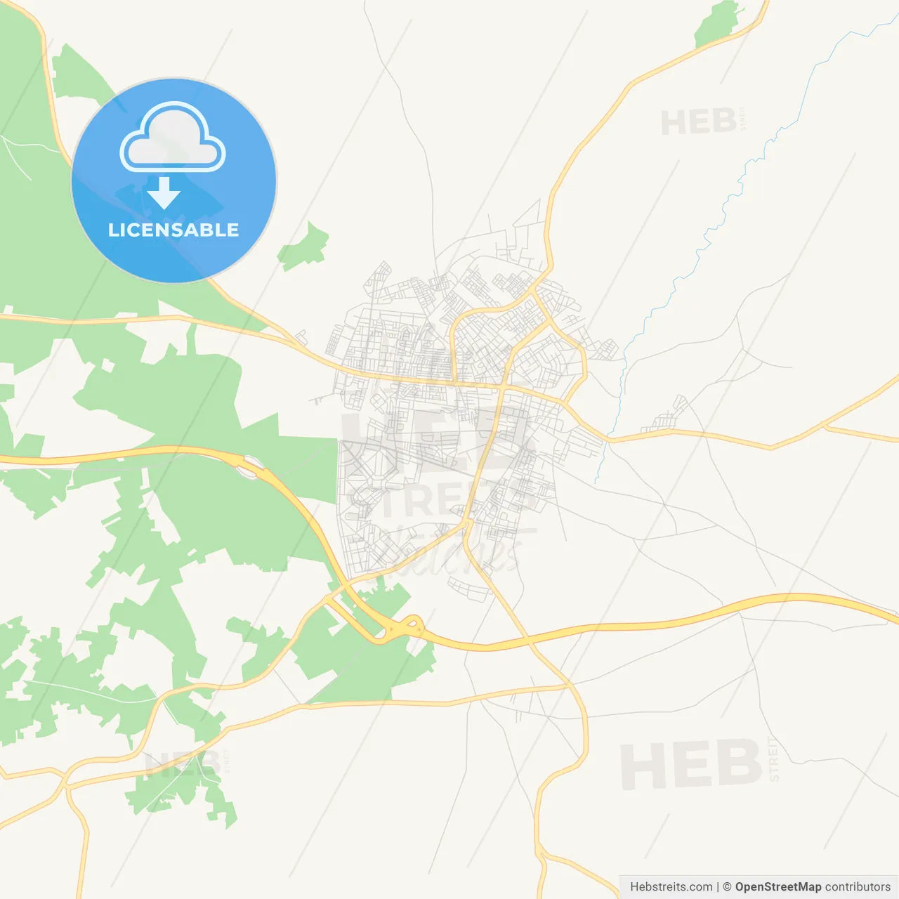 Printable street map of Khemisset, Morocco