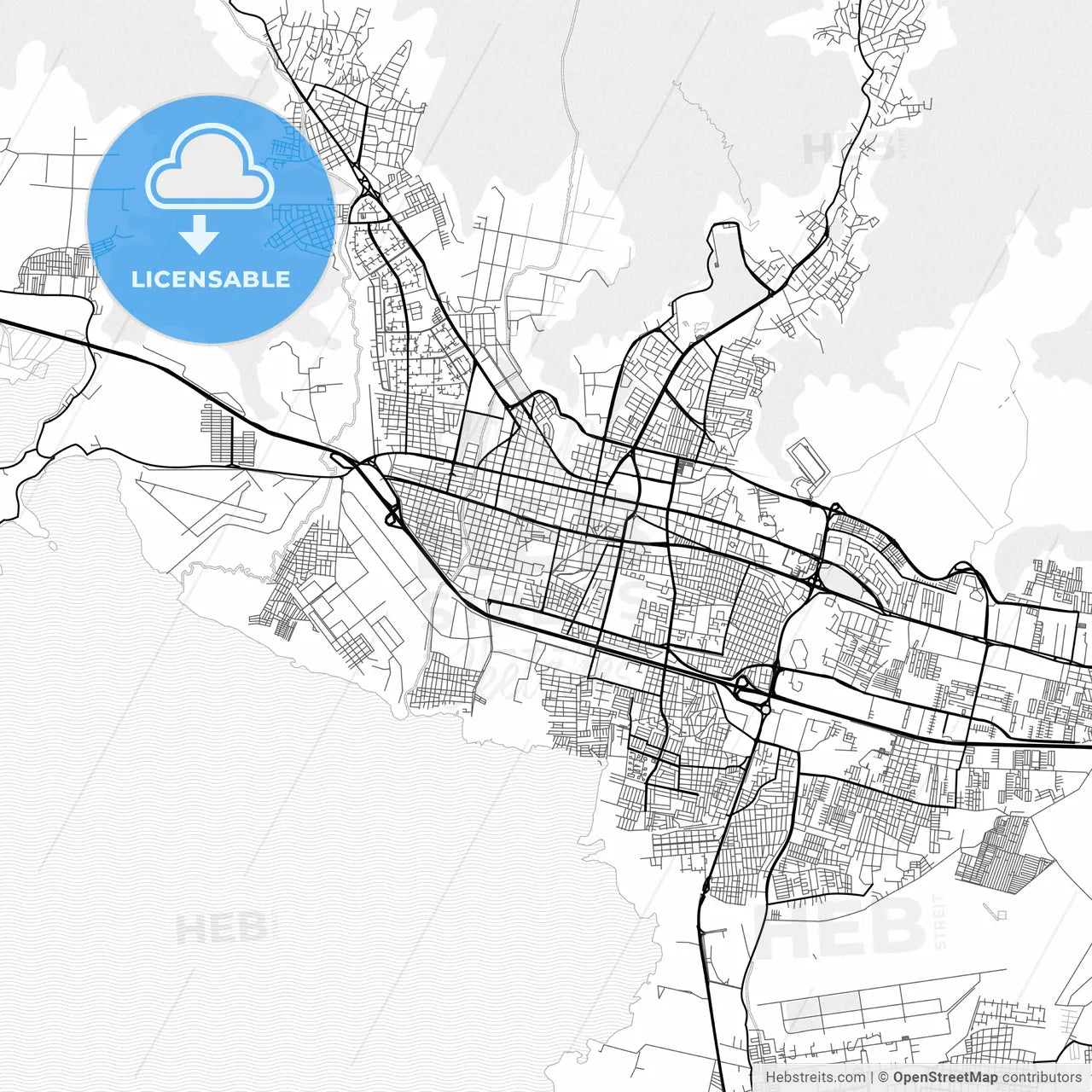 Vector PDF map of Maracay, Venezuela