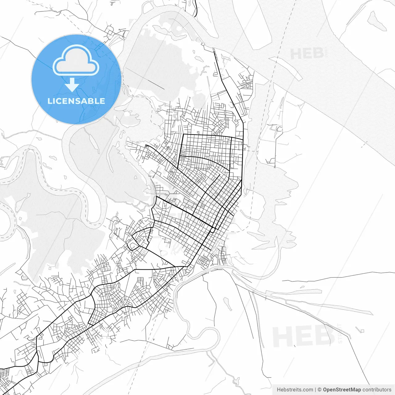 Vector PDF map of Iquitos, Peru