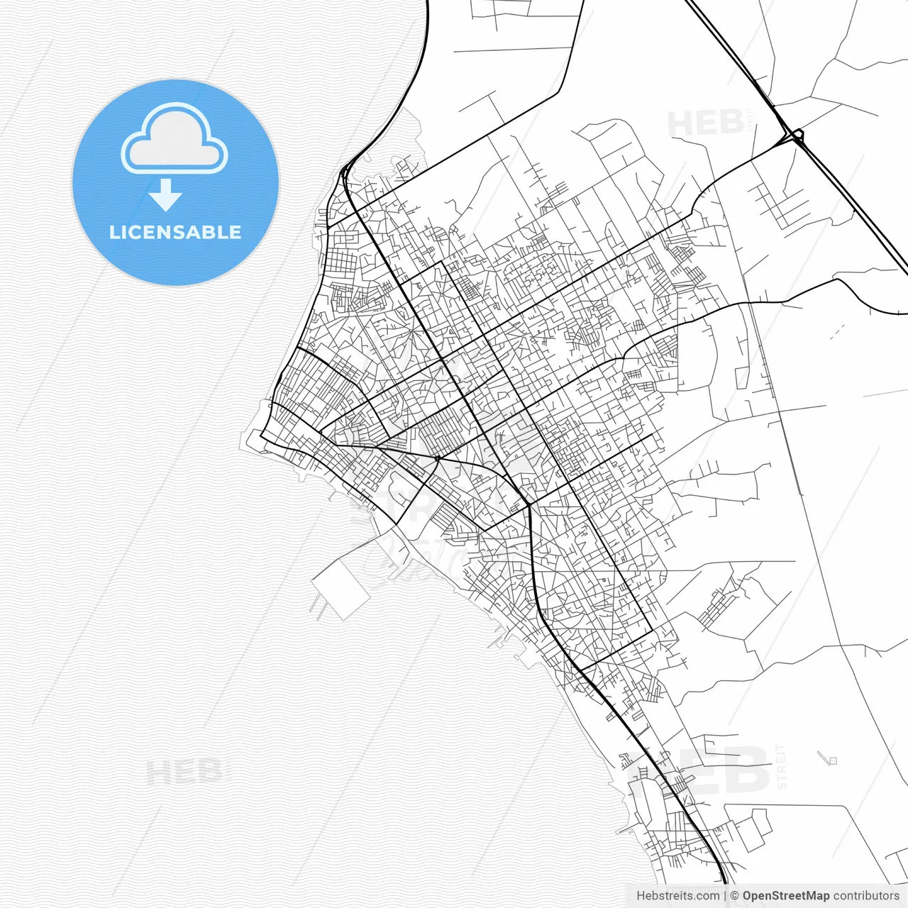 Vector PDF map of Cabimas, Venezuela