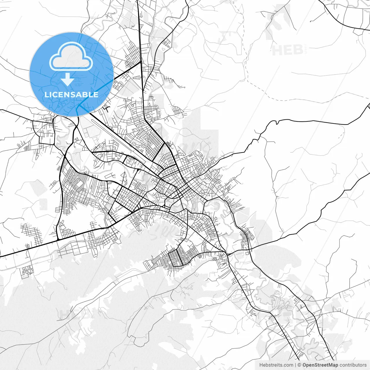 Vector PDF map of Portoviejo, Ecuador
