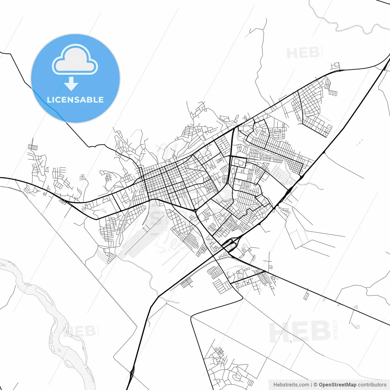 Vector PDF map of Guanare, Venezuela