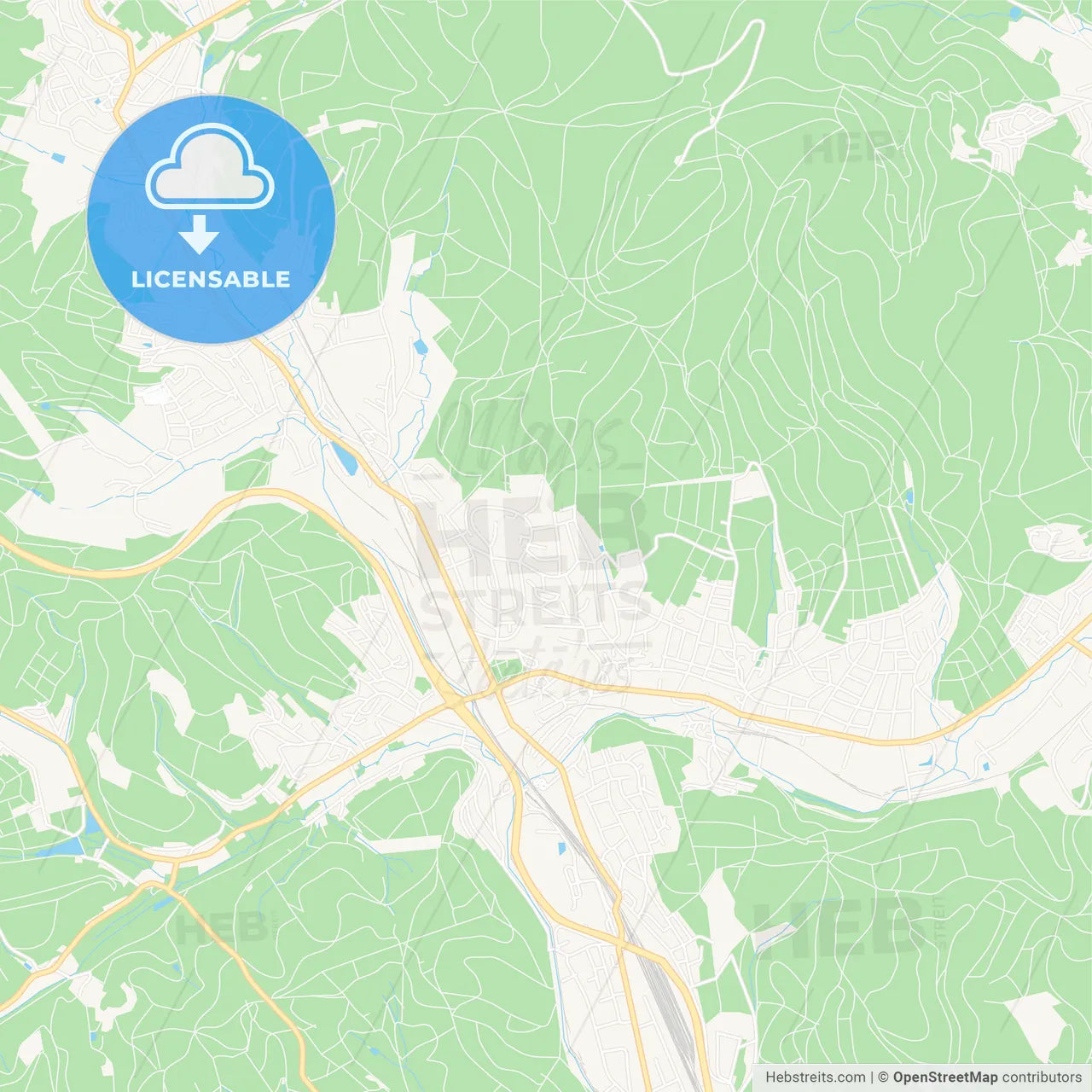 Kreuztal, Germany Vector Map - Classic Colors