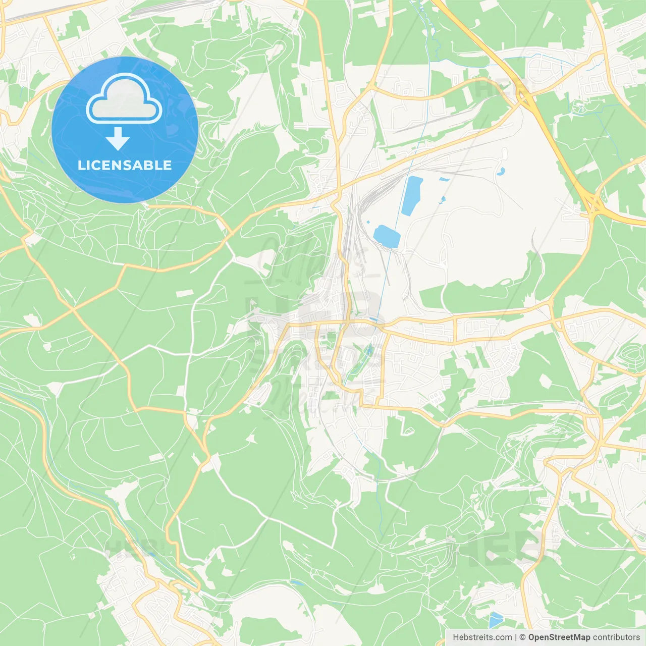 Differdange , Luxembourg Vector Map - Classic Colors