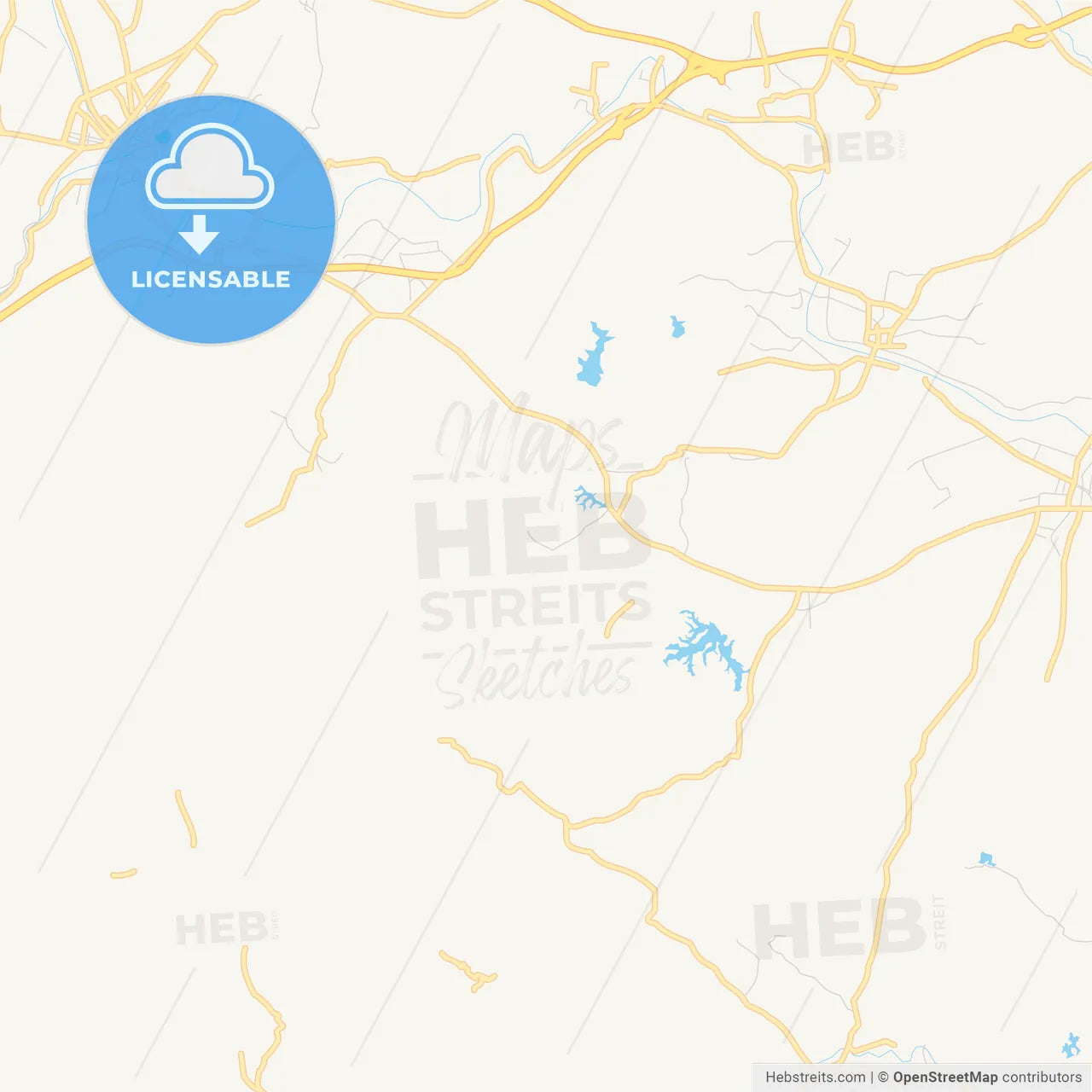 Printable street map of Zhangzhou, China