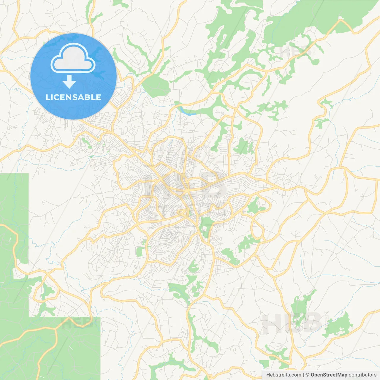 Printable street map of Bafoussam, Cameroon