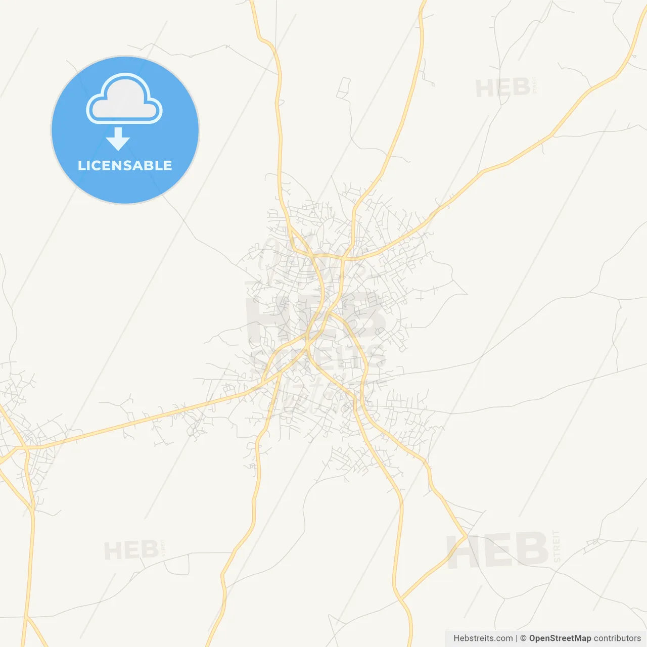 Printable street map of Ijebu-Igbo, Nigeria