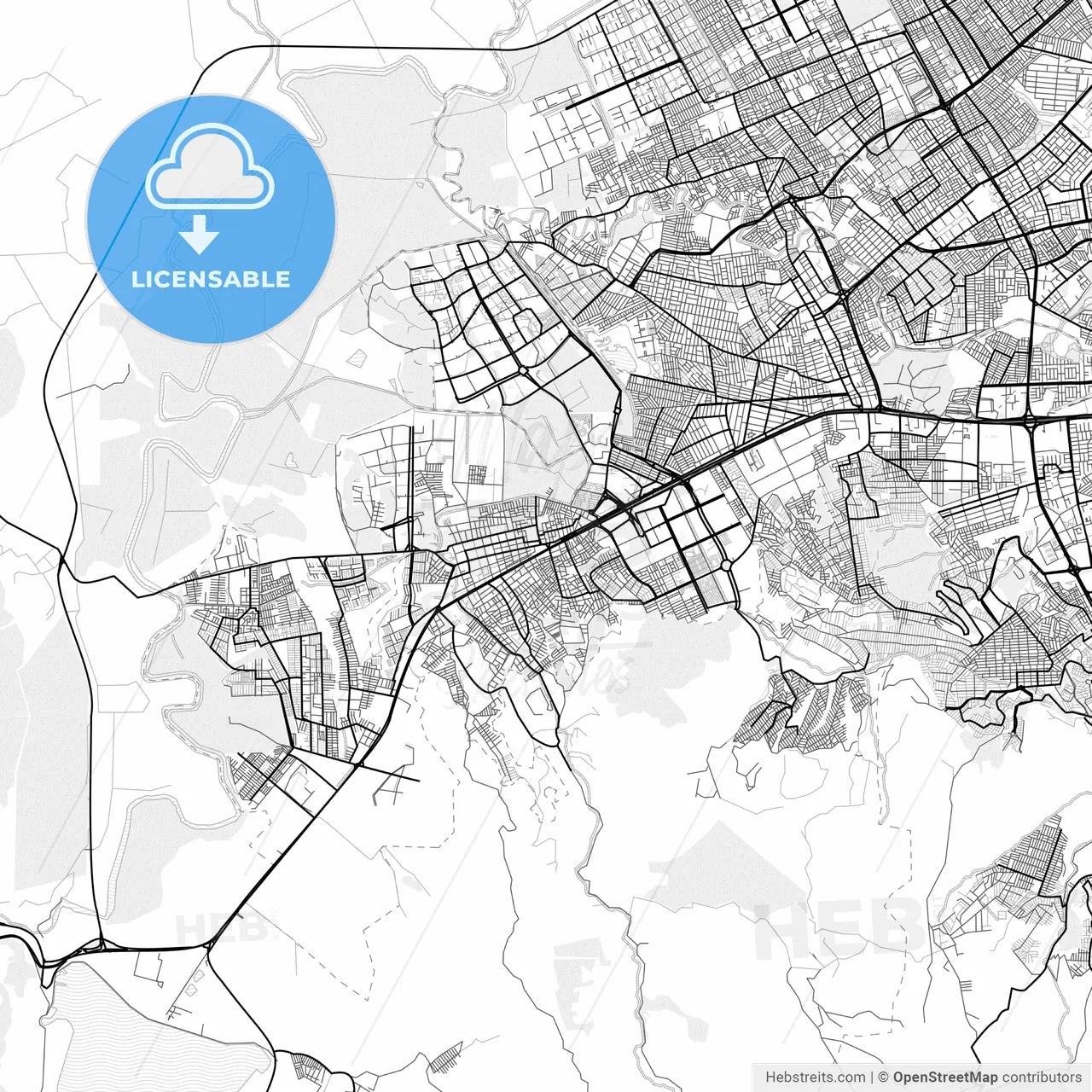 Vector PDF map of Soacha, Colombia