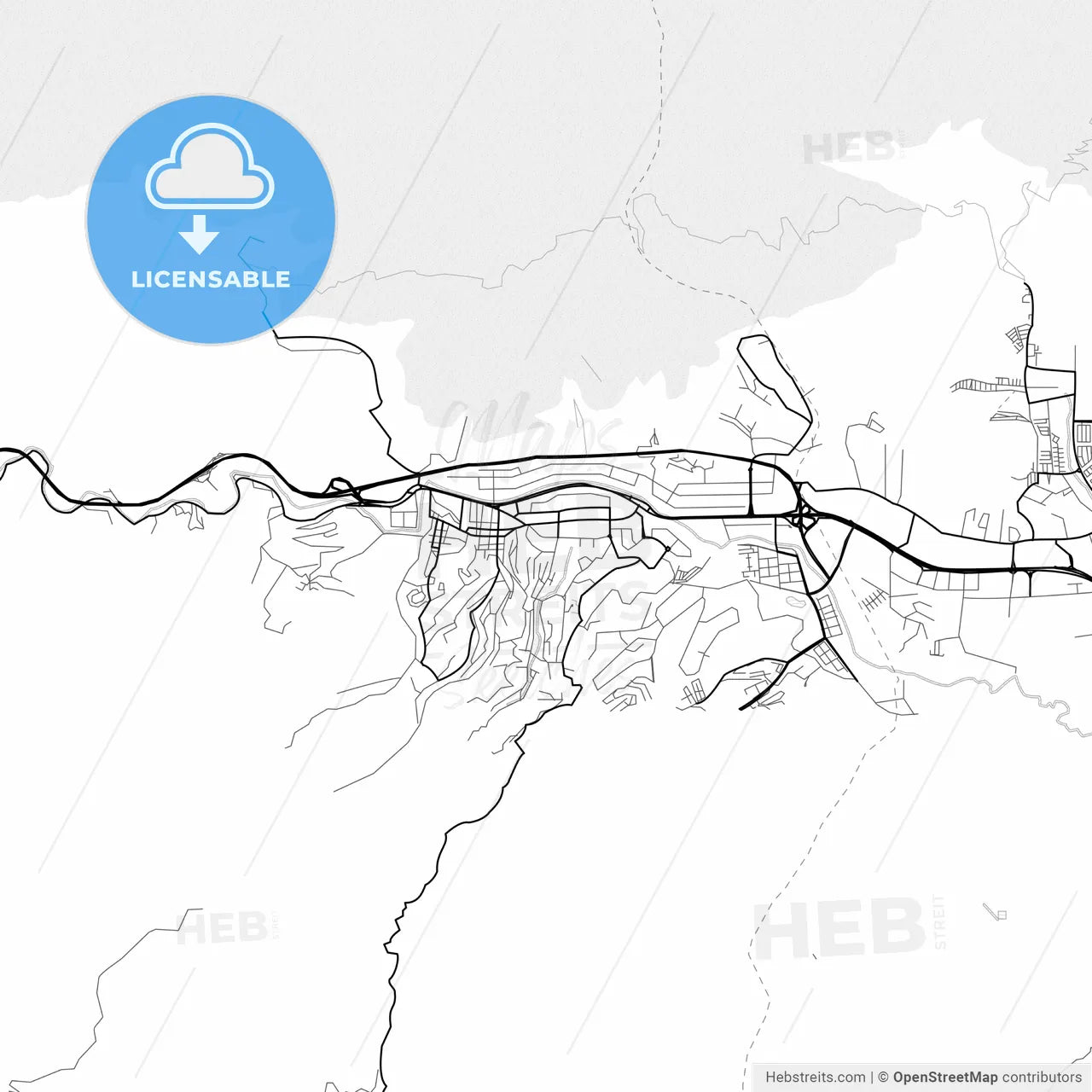 Vector PDF map of Guarenas, Venezuela