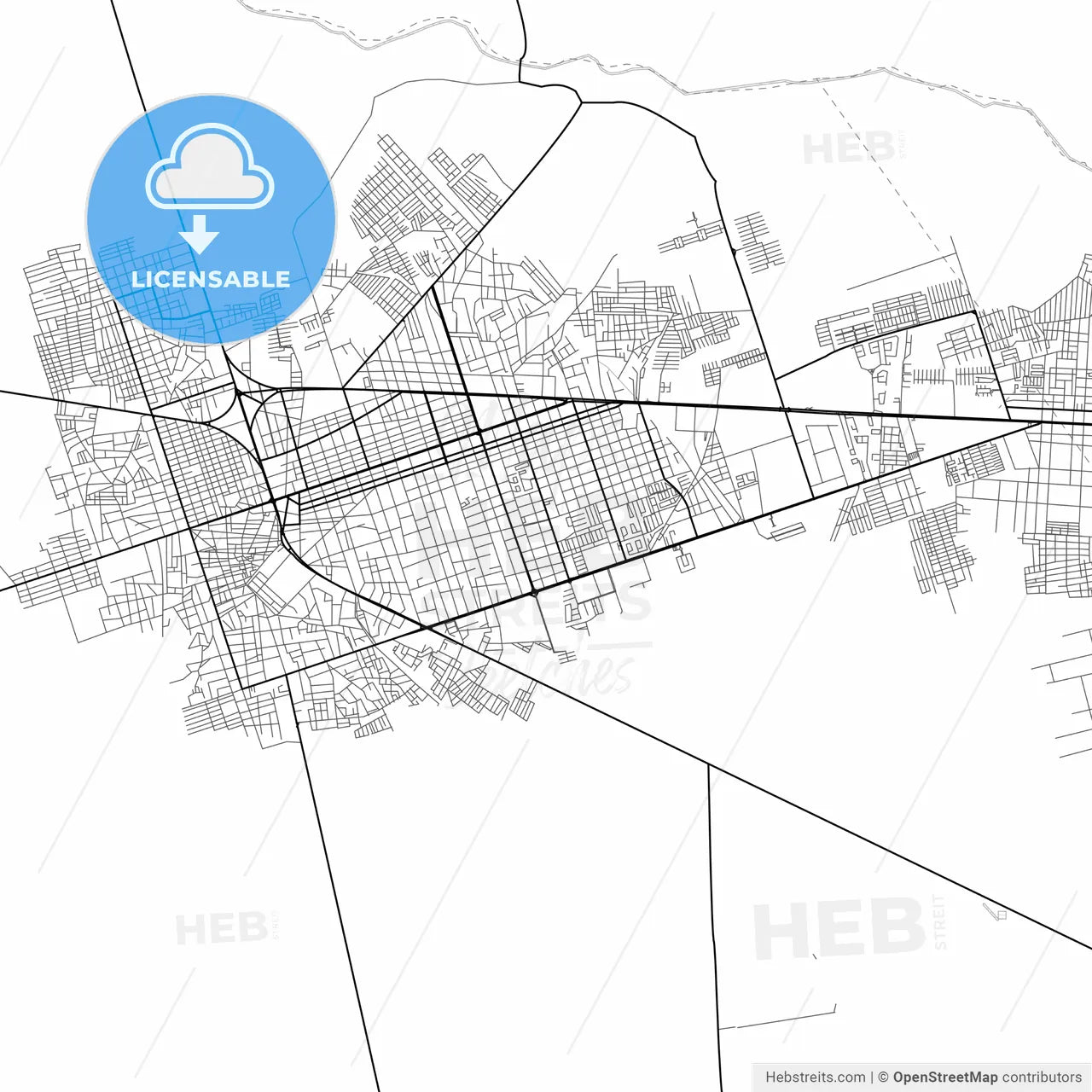 Vector PDF map of El Tigre, Venezuela