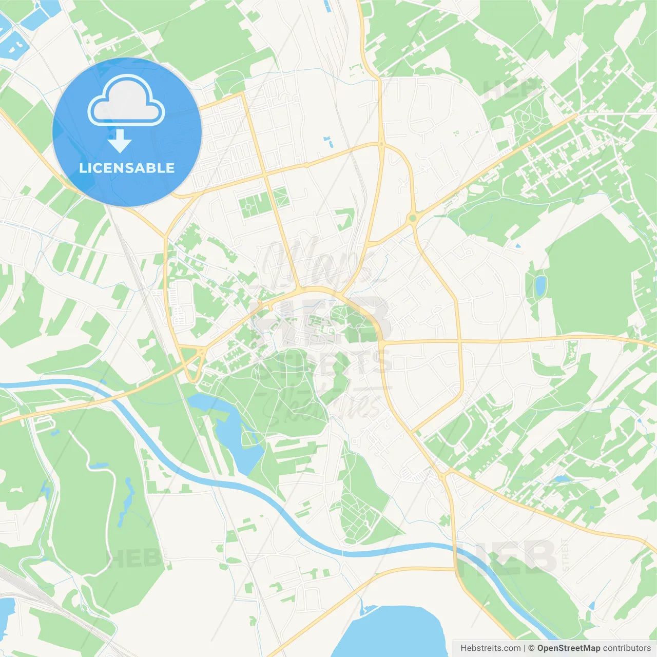 Karvina, Czechia Vector Map - Classic Colors