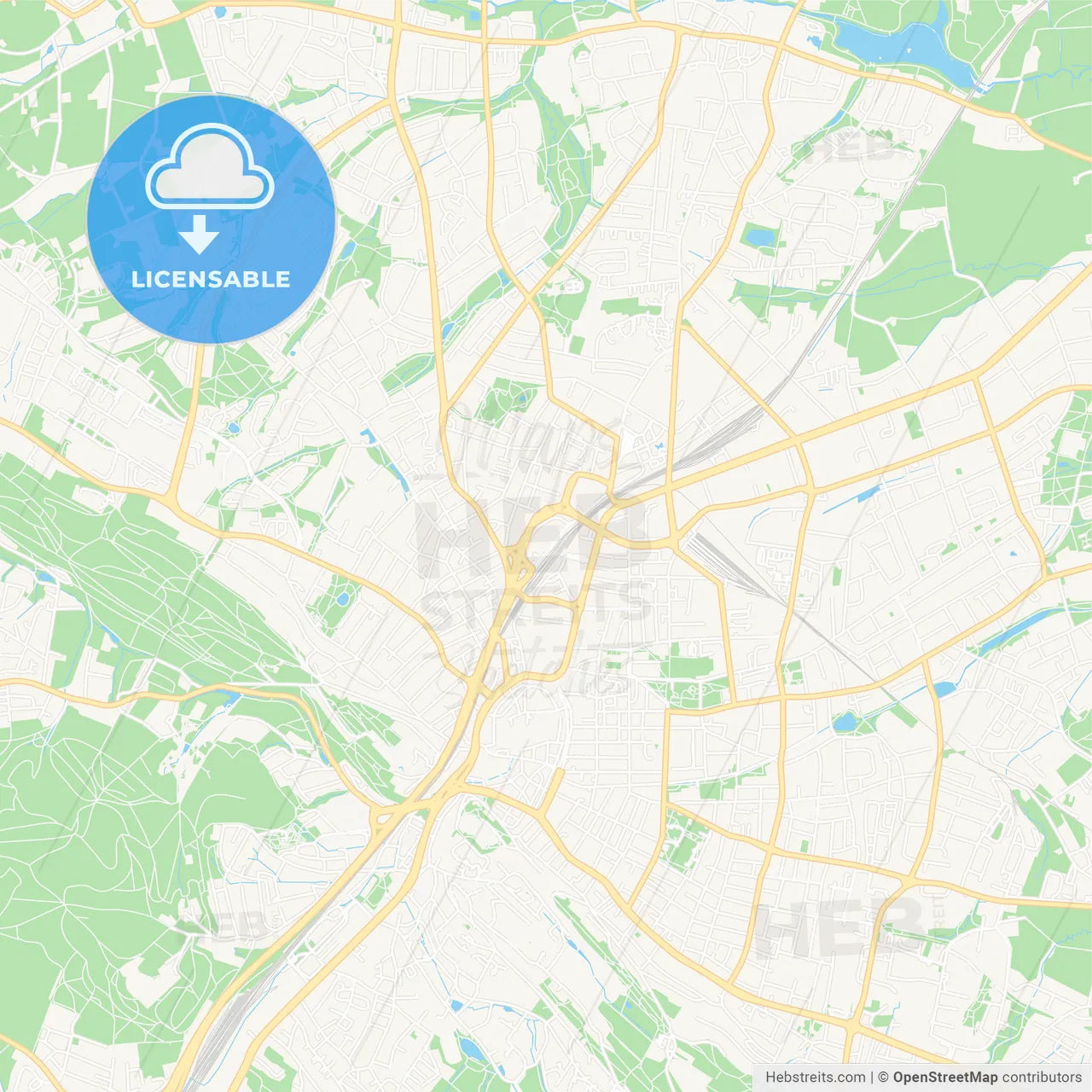 Bielefeld, Germany Vector Map - Classic Colors