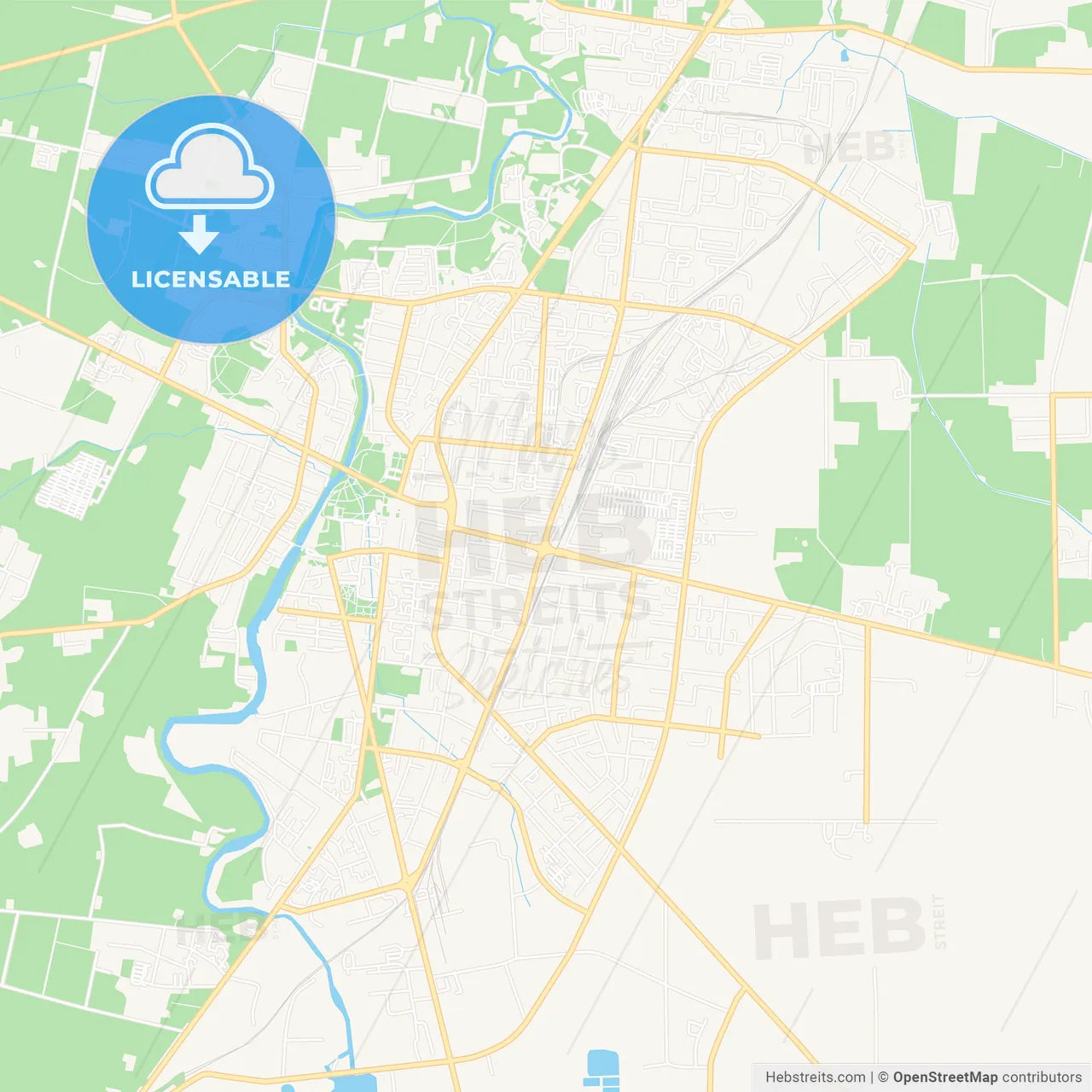 Marijampole, Lithuania Vector Map - Classic Colors