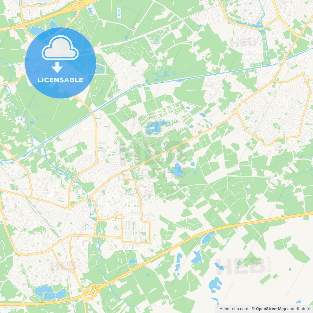 Geldrop-Mierlo, Netherlands Vector Map - Classic Colors
