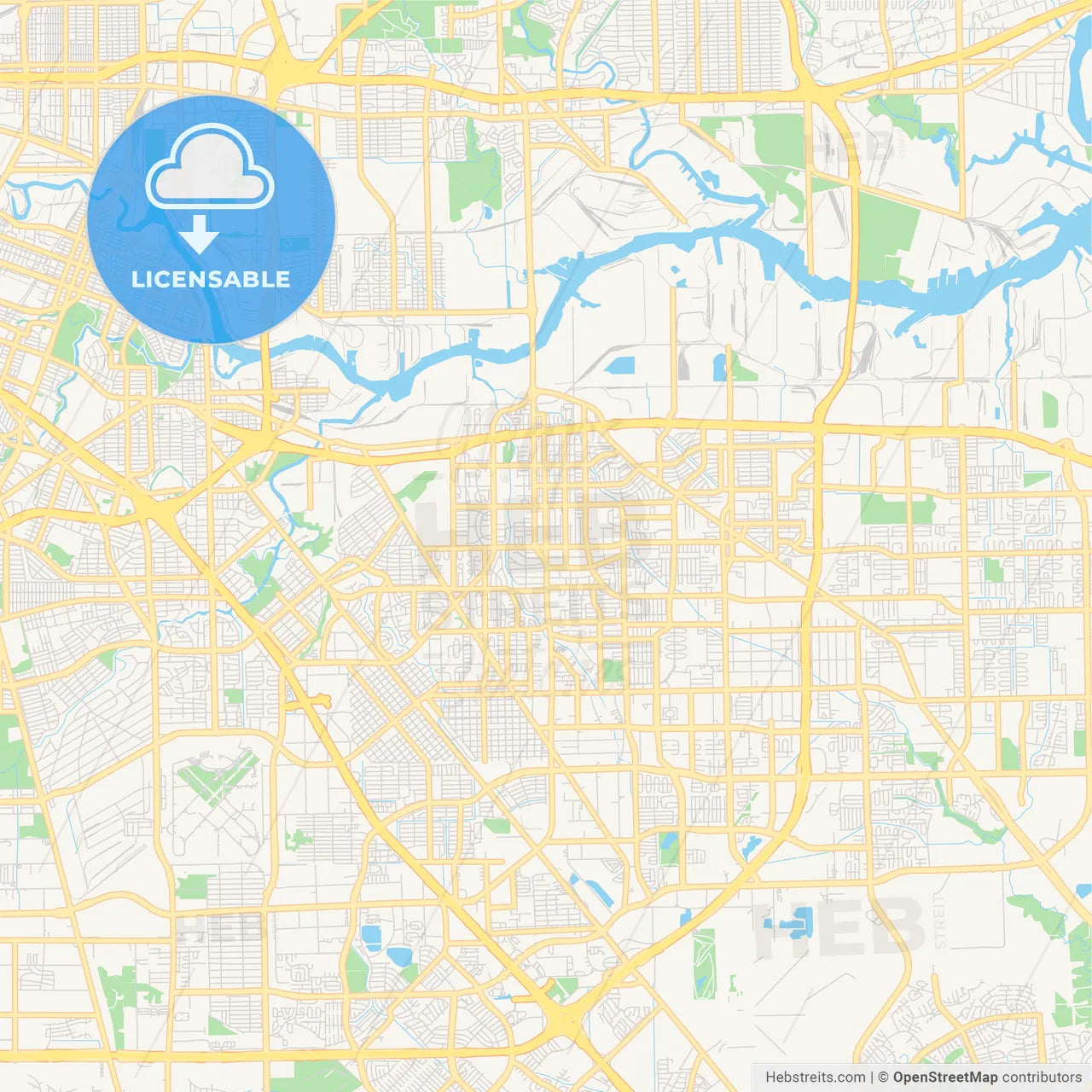 Empty vector map of Pasadena, Texas, USA
