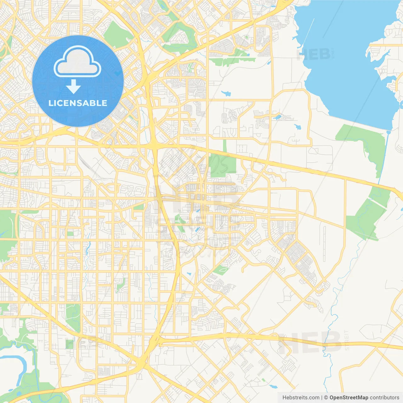 Empty vector map of Mesquite, Texas, USA