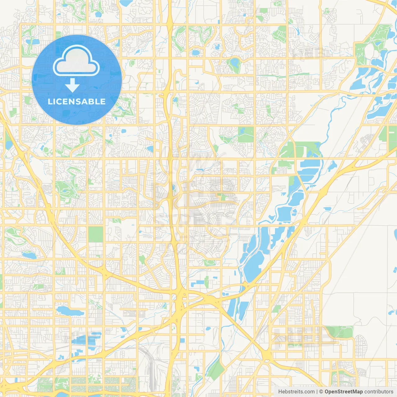 Empty vector map of Thornton, Colorado, USA