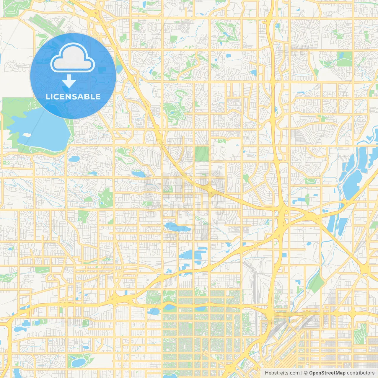 Empty vector map of Westminster, Colorado, USA