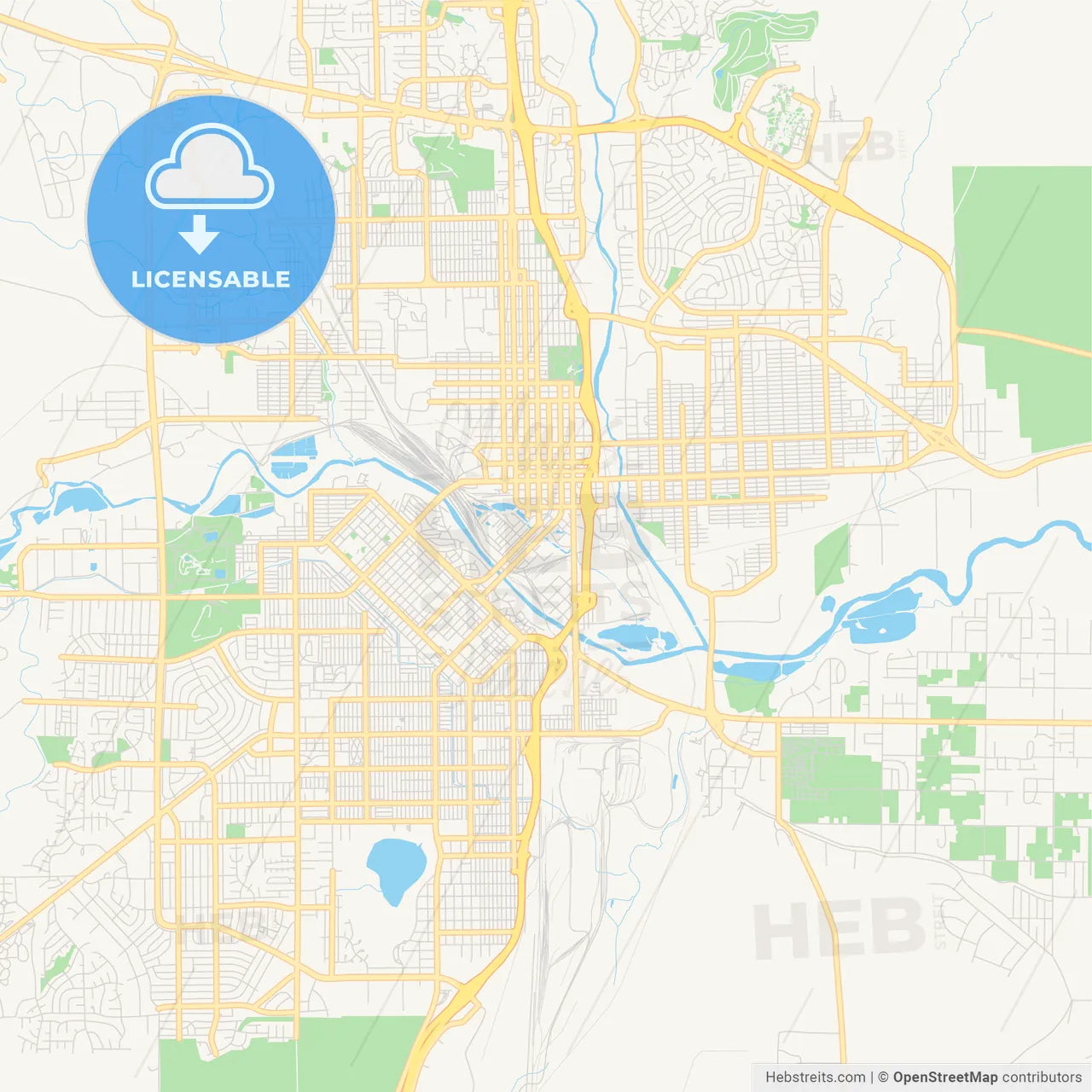 Empty vector map of Pueblo, Colorado, USA