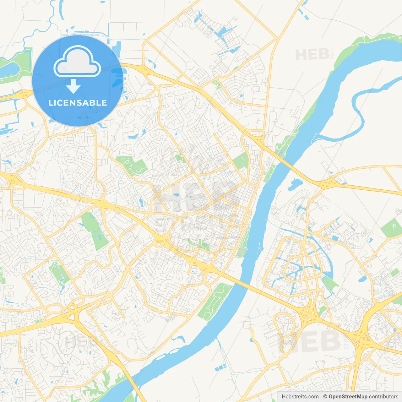 Empty vector map of St. Charles, Missouri, USA