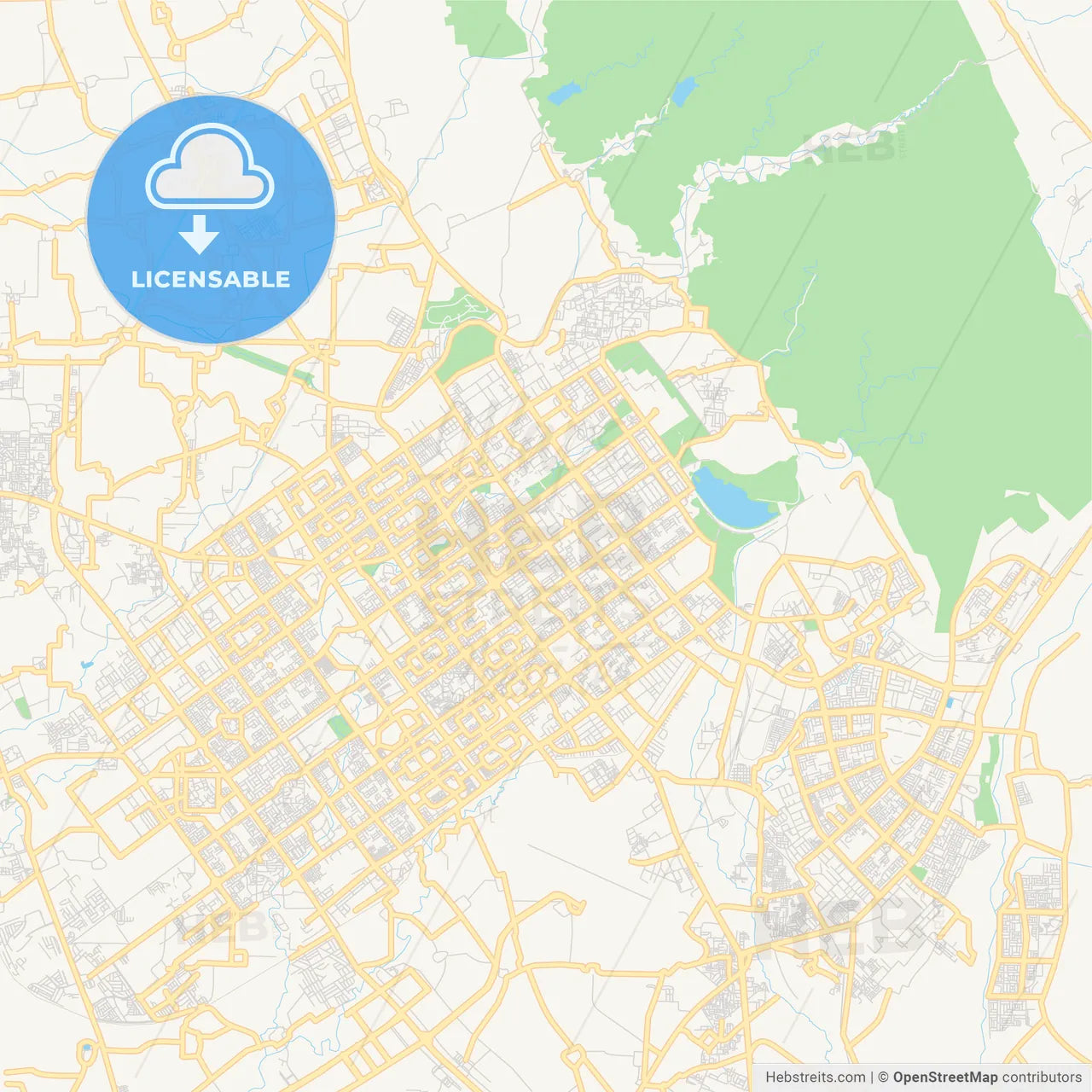 Printable street map of Chandigarh, India