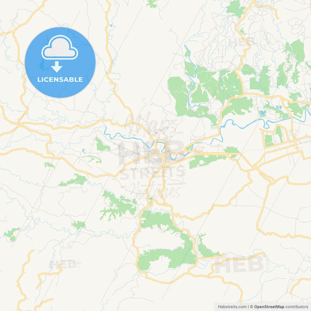Printable street map of Banjar, Indonesia