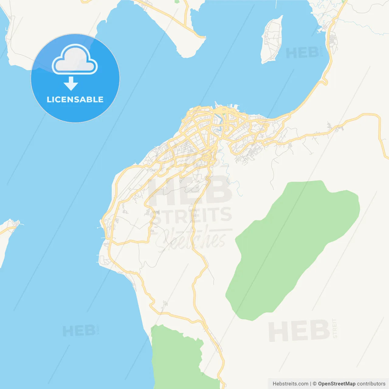 Printable street map of Baubau, Indonesia