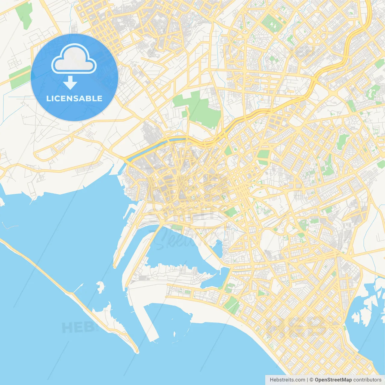 Printable street map of Karachi, Pakistan