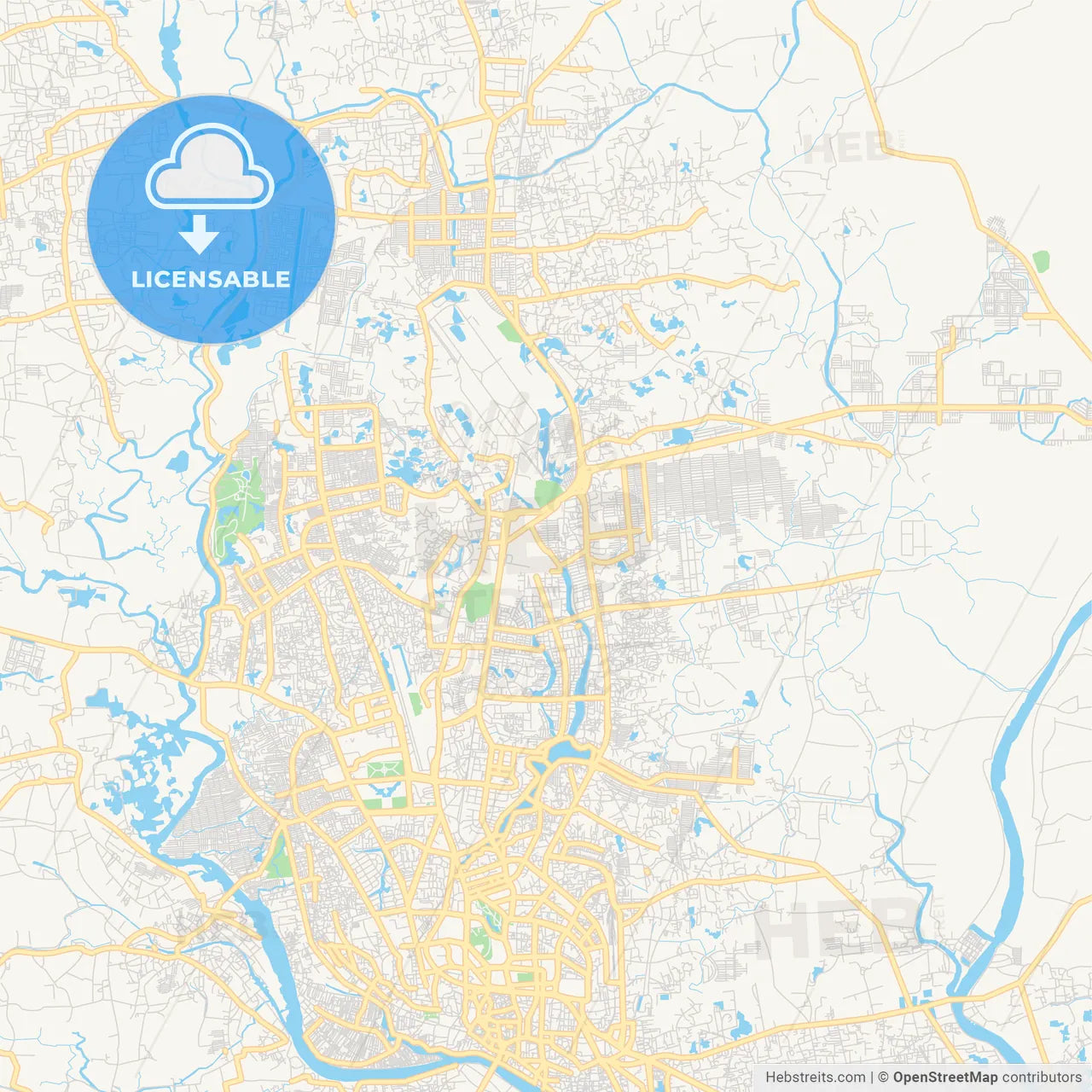 Printable street map of Dhaka, Bangladesh