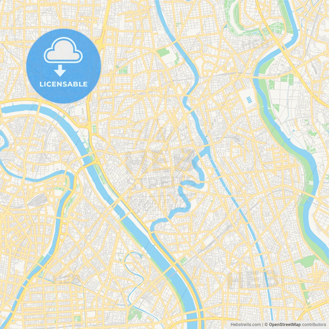 Printable street map of Katsushika, Japan
