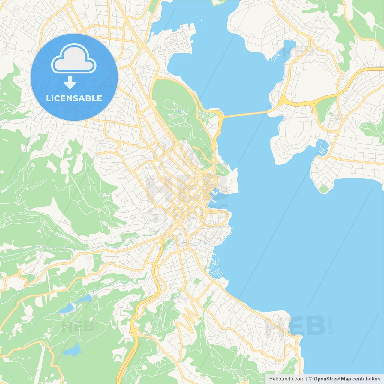 Printable street map of Hobart, Australia