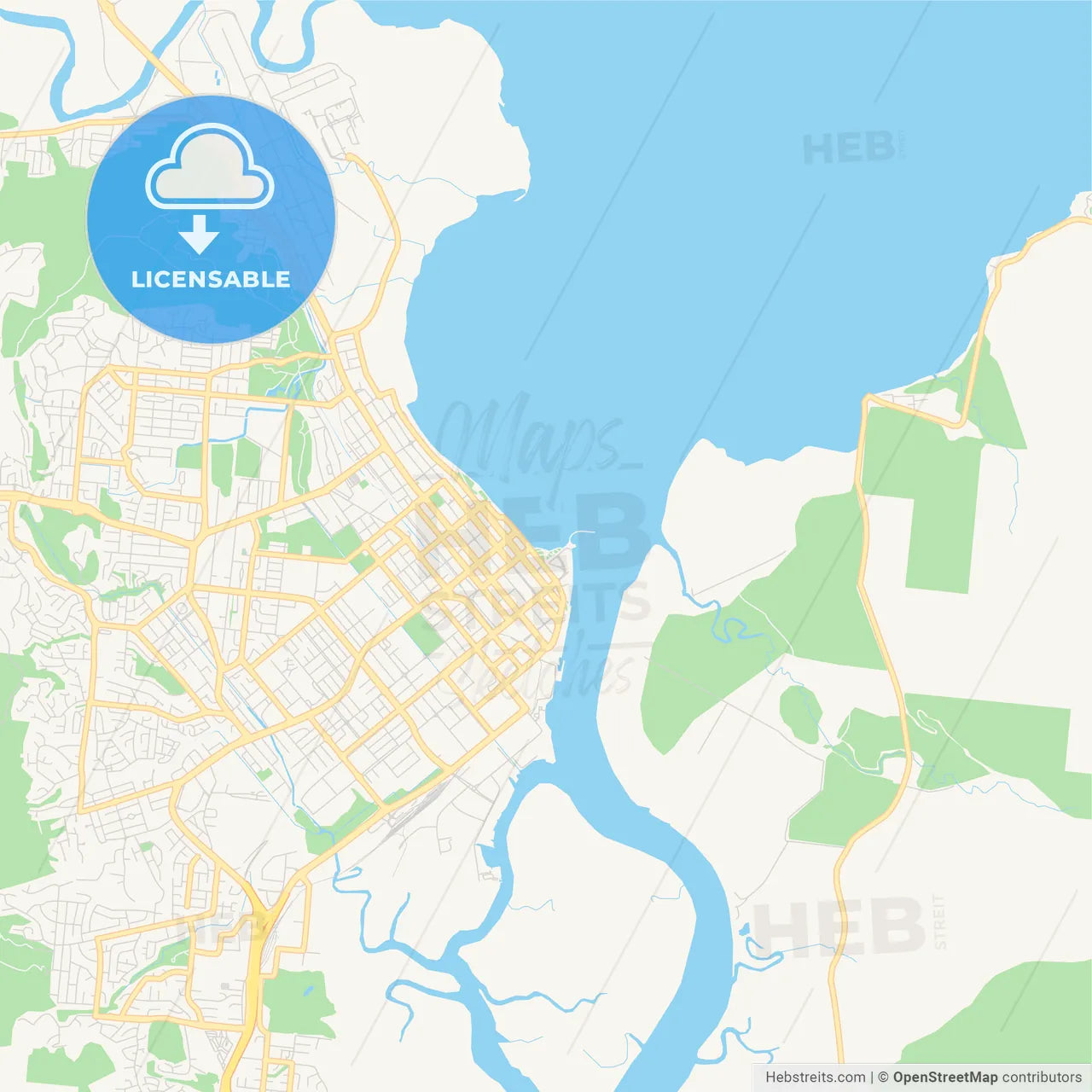 Printable street map of Cairns, Australia