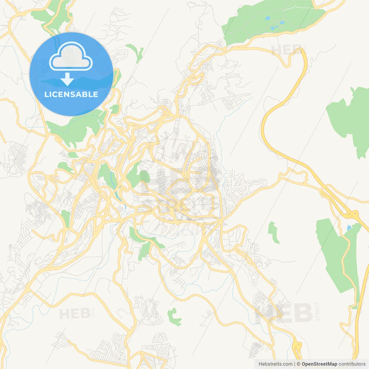 Printable street map of Constantine, Algeria