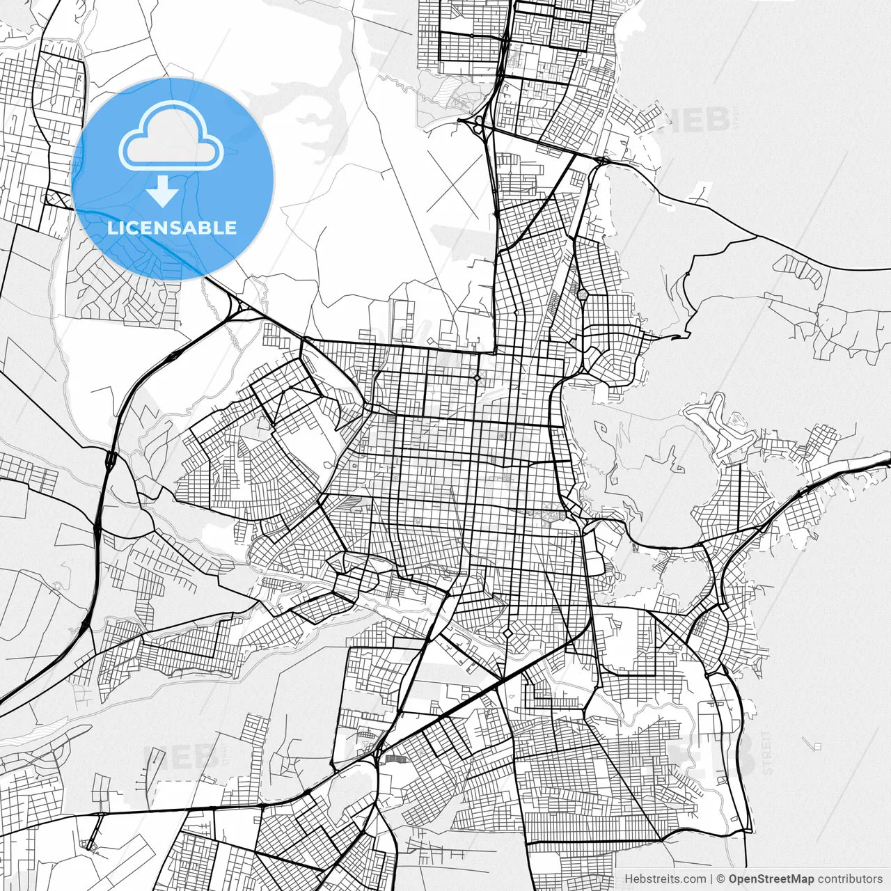 Vector PDF map of Salta, Argentina