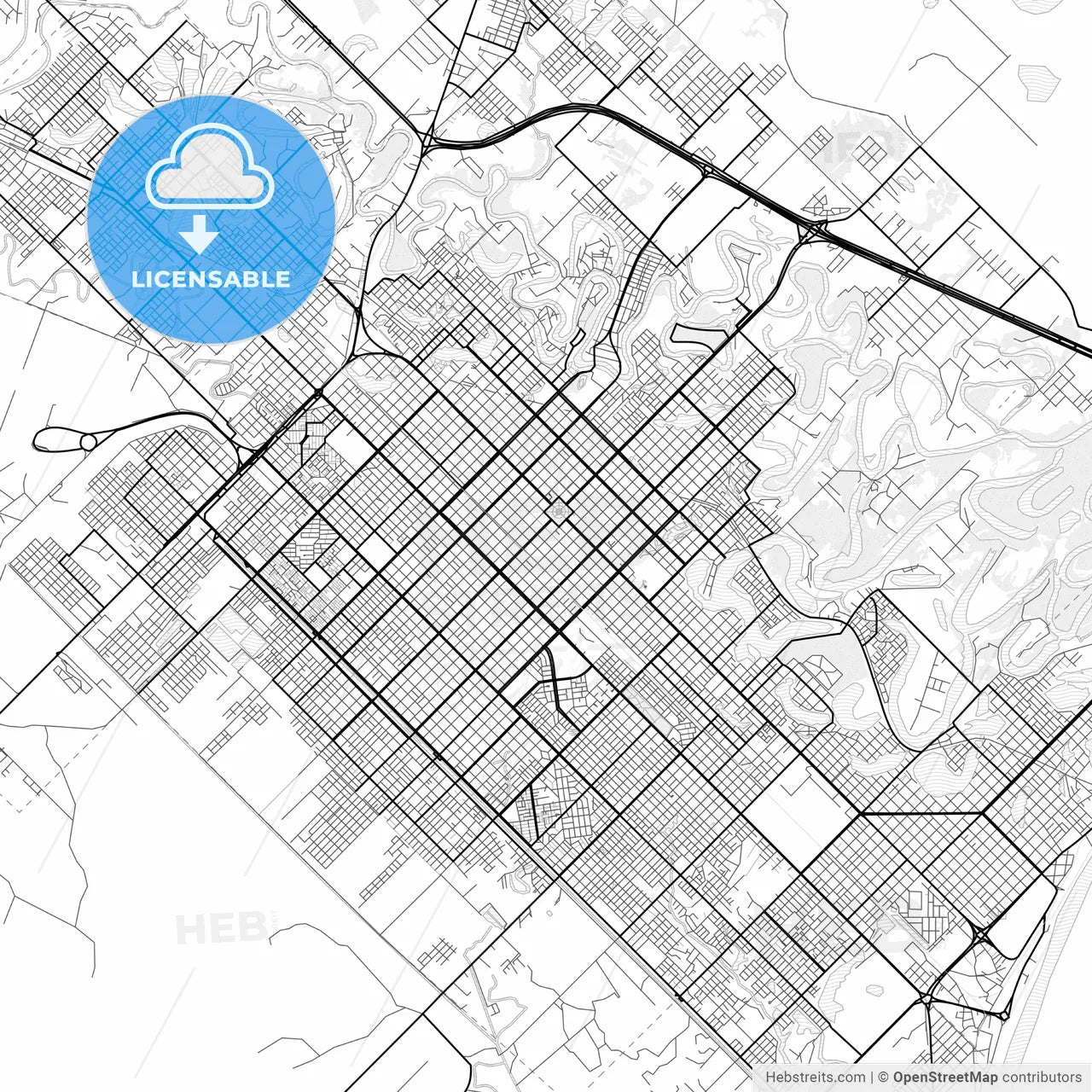 Vector PDF map of Resistencia, Argentina