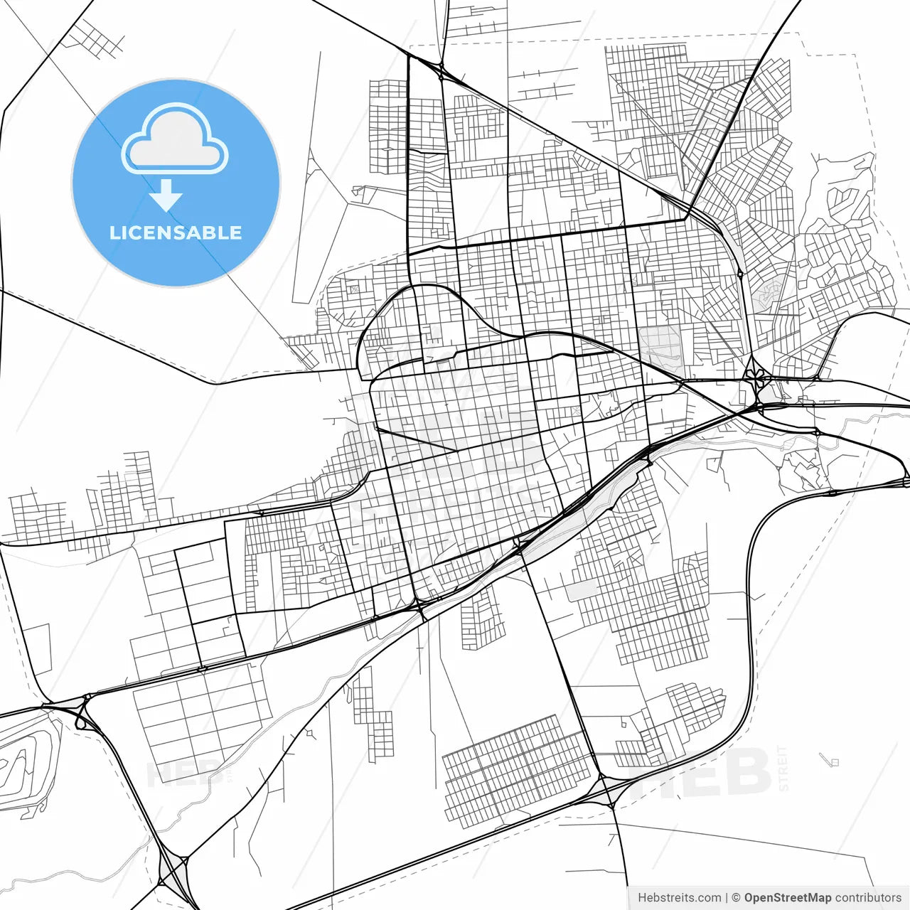 Vector PDF map of San Luis, Argentina