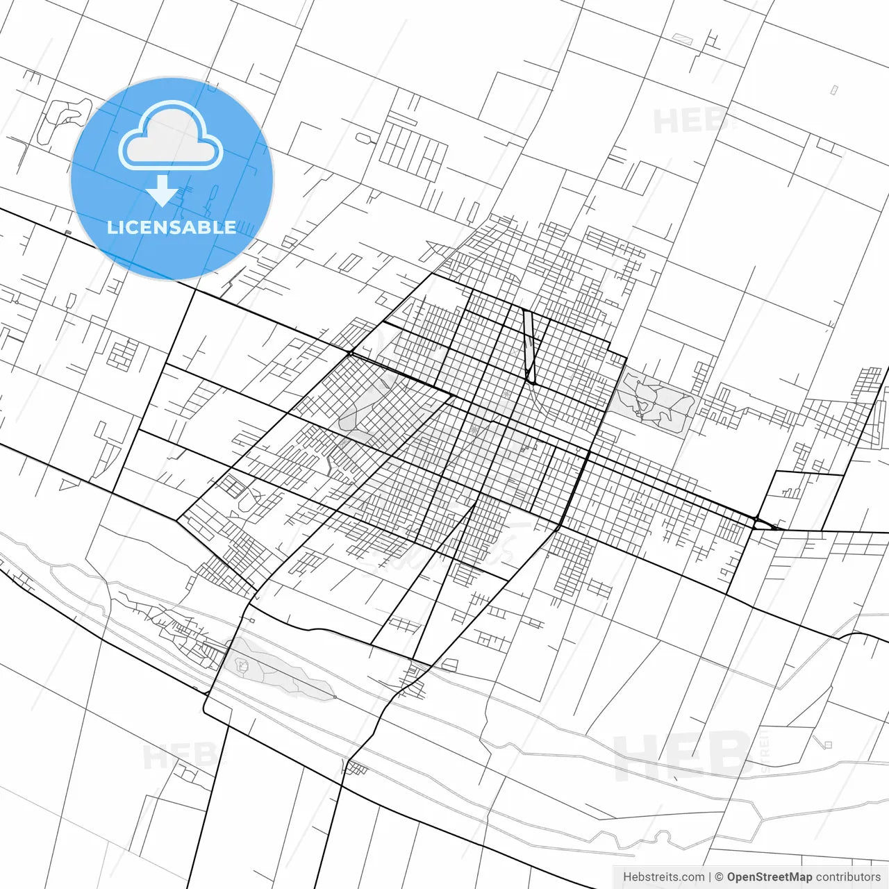 Vector PDF map of San Rafael, Argentina