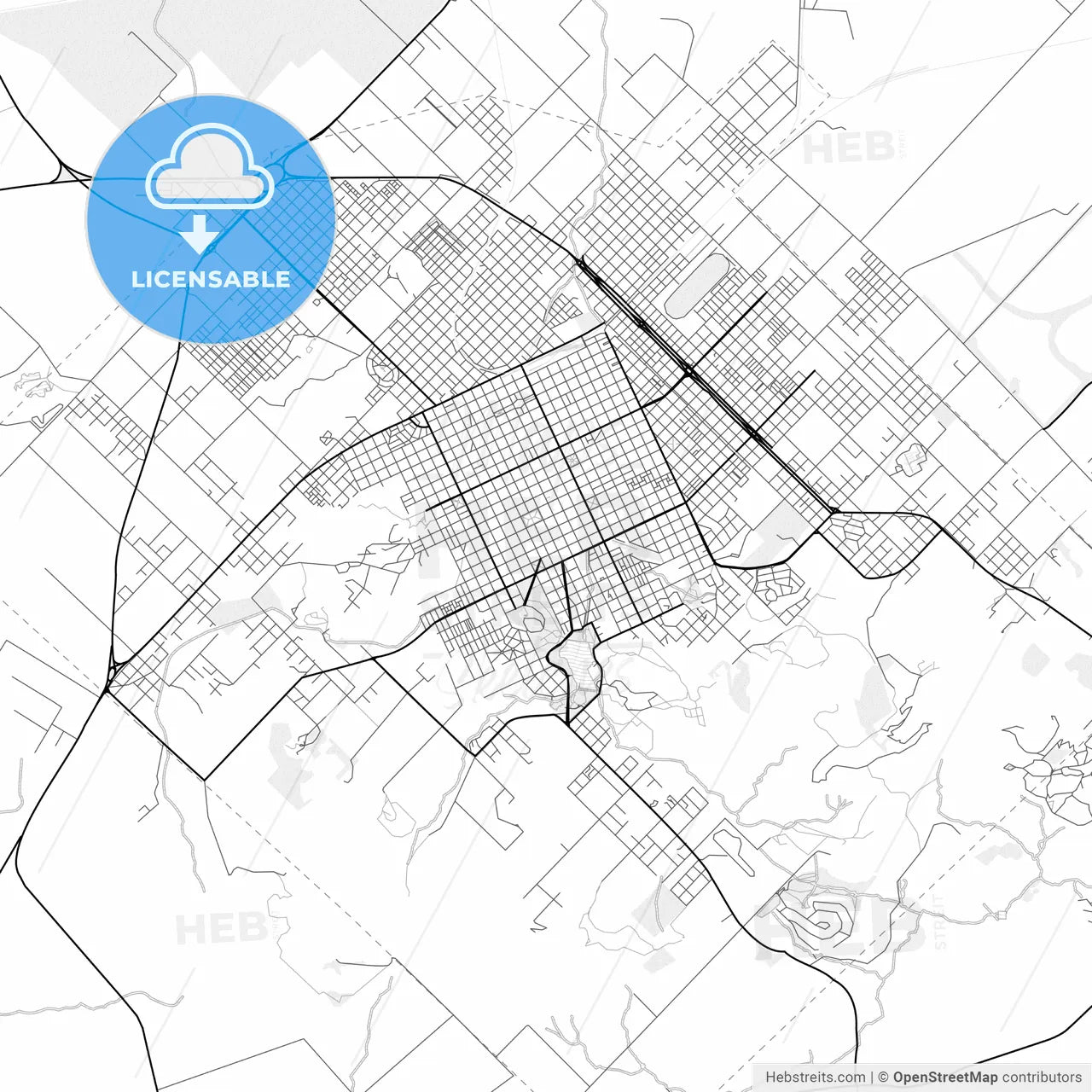 Vector PDF map of Tandil, Argentina
