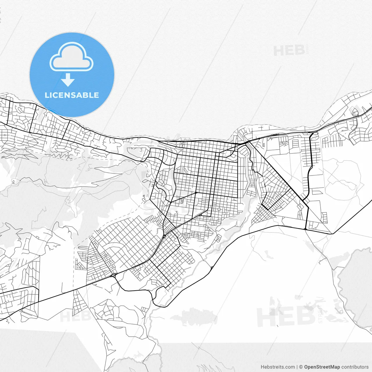 Vector PDF map of San Carlos de Bariloche, Argentina